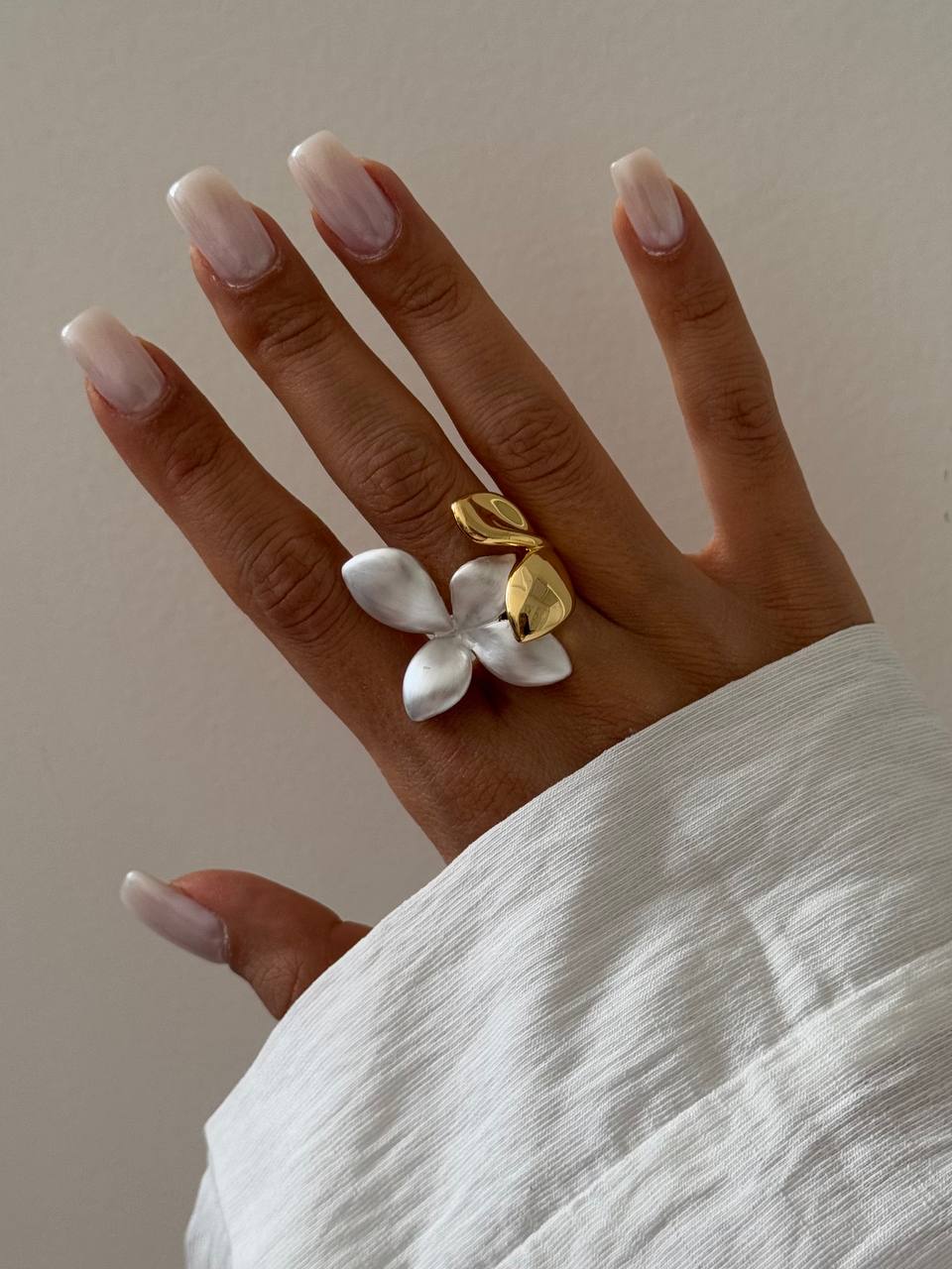 انگشتر دو گل میناکاری